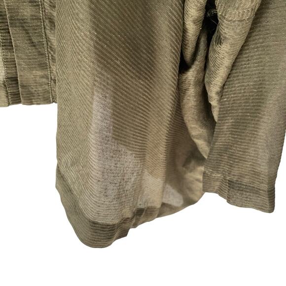 Shack Incorporated Olive Green Stripe Silk Oversized Flowy Blouse One Size Fits - Picture 3 of 6